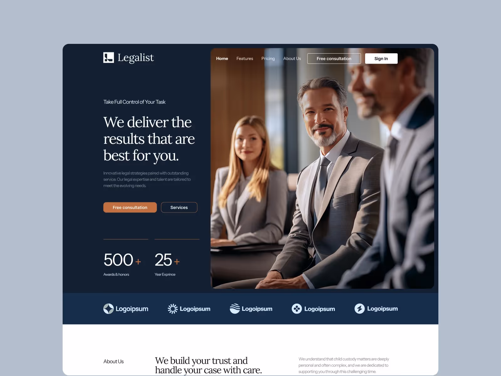 Website example for legal professionals businesses