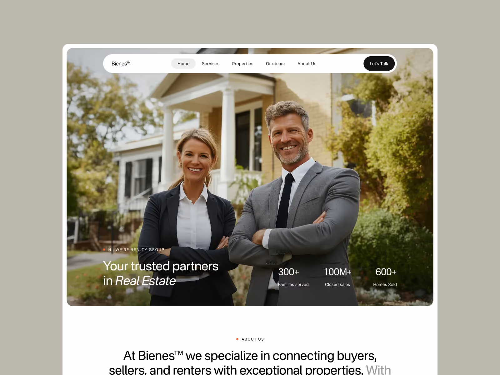 Website example for professional services businesses